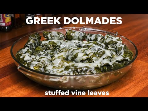 Stuffed Vine Leaves with Meat, Rice and Lemon sauce