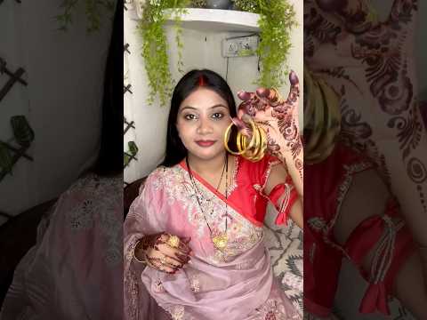 GRWM for Karwa Chauth 🌙✨ Traditional Glam Look | Glow for My Man ❤️ | Karwa Chauth 2025#shorts