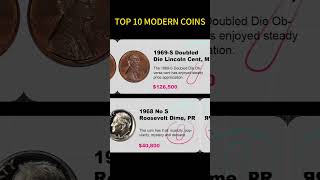 TOP 10 MODERN COINS! #coin #dollar #penny #quarter #coincollecting #coinvalue #treasurehunt #dime