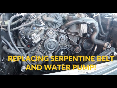 How to change serpentine belts and water pump on a Mercedes CLK350