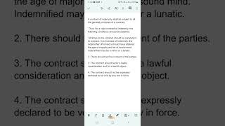 ESSENTIALS FOR A CONTRACT OF INDEMNITY #essentialsofcontractofindemnity #contractofindemnity