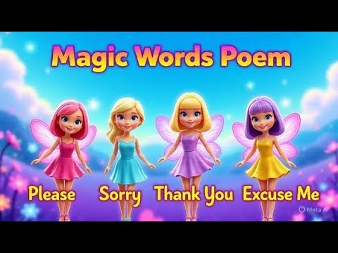  Nursery Rhyme ||Magic words– Please, Sorry, Thank You, Excuse Me Poem for Kids"||Moral poem