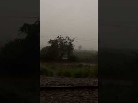 Heavy rain in train .. locomotive engine rajdhani train loco pilot