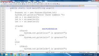 Greatest Number by Nested If Else in java Programming