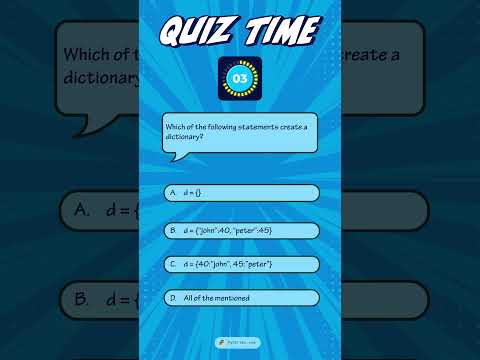 Quiz Time in Python by PyStrike.com #python #learntocode #coding #programming #dictionary