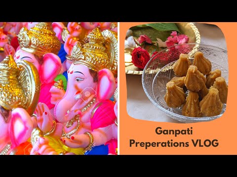 Ganpati preparations vlog | Shopping for Ganesh idol | Puja Bhandar in USA | Chana daal modak recipe