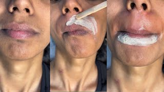 How to do upper lips waxing/ Upper lips waxing tutorial/ #skincare #hairremoval #beauty #waxing #wax