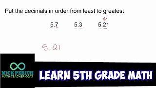 Learn 5th Grade Math - Put 3 "Friendly" Decimals in Order From Least to Greatest