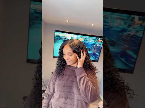 GLUELESS CLOSURE WEAVE 🥰 #glueless #weave #closureweave #sewin #protectivestyles #deepwave #weaves