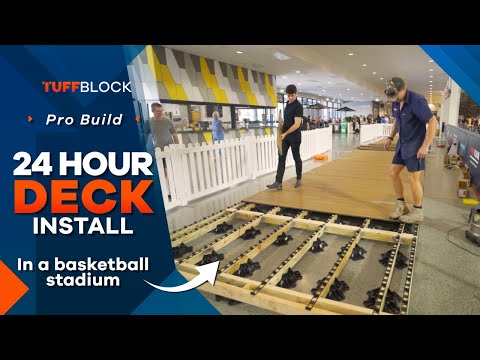 Building A 200sq Foot Floating Deck In 24 hours (overlooking a basketball court)