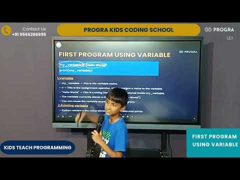 Learn programming from kids  | First program using variable #python  #pythonforkids  #codingforkids