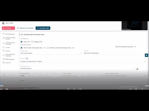 BETs ERP | 08 - Purchase Order Scheduling | Inventory/Procurement Module