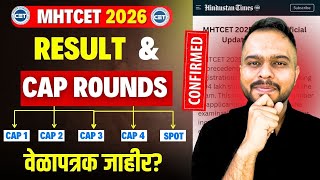 MHTCET 2026 : Result & Cap Round Dates Out?😱🚨| Cap & Spot & ILS Rounds🔥| Biggest Update