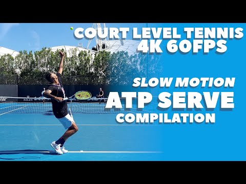 Court Level ATP Serve Compilation 2023 | Slow Motion (4K 60FPS)