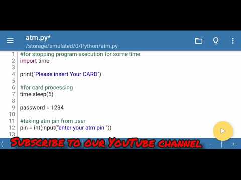 #7 Tutorial of python ATM
