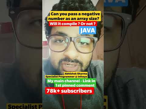 Can Size of array be negative in Java || Java Interview Question #shorts #java