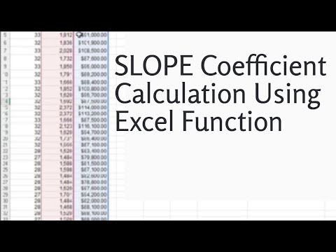 SLOPE Coefficient Calculation Using Excel Function