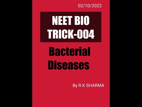 NEET Biology Trick-004: Bacterial Diseases