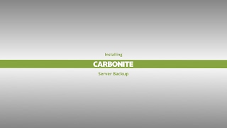 Installing Carbonite Safe Server Backup