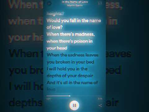 In the name of love - Martin Garrix ft. Bebe Rexha #fyp #lyrics #love  #martingarrix #spotify