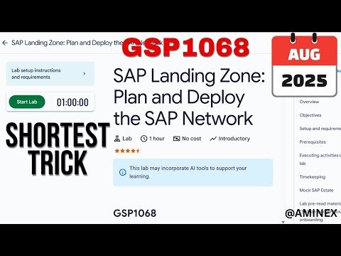 [NEW 2025] SAP Landing Zone: Plan & Deploy SAP Network | #GSP1068 #Qwiklabs #Arcade