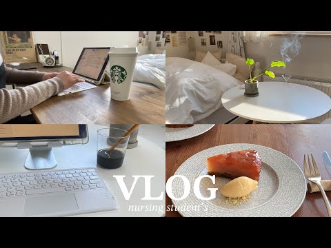 ［vlog］実習が休みの日の看護学生の日常✍🏻📝/  レビューブック作り/ カフェ