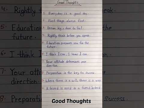 10 lines on Good Thoughts / short essay on Good Thoughts #shorts #youtubeindia