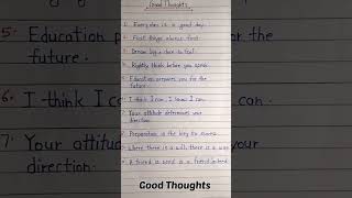10 lines on Good Thoughts / short essay on Good Thoughts #shorts #youtubeindia