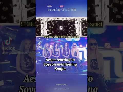 Aespa reaction to Soyeon mentioning Soojin #kpop #shorts #aespa #gidle #soyeon #soojin