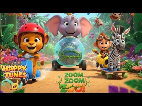 Zoom Zoom Zoo! 🚙🦓 | Fun Animal Nursery Rhyme for Kids & Toddlers | Learn Animal Sounds & Names