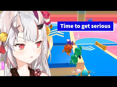 [Nakiri Ayame] Ojou serious mode in slime climb [Fall Guys]