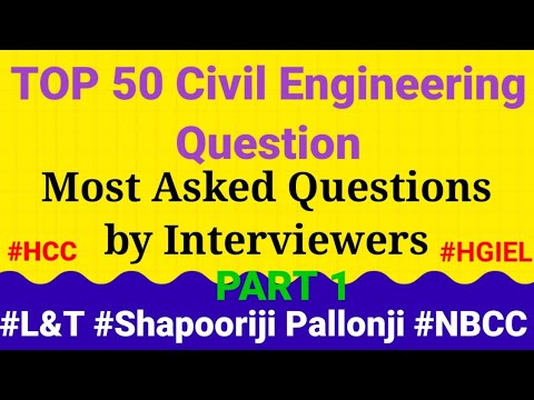 Top 50 Civil engineering interview questions for freshers | Most asked questions Civil Engineering