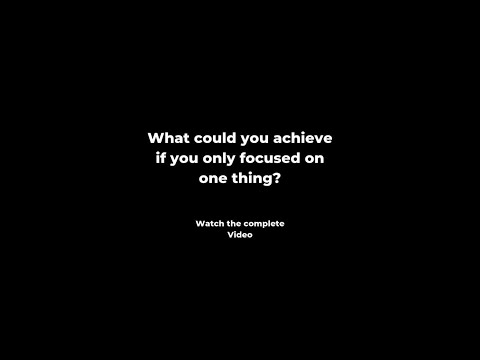 The Power of Focus — What Happens When You Commit to One Goal
