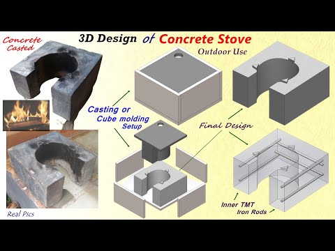 3D Design of Concrete Stove,#3Dmodeling,#Creo,#Solidworks,#Catia,#ugnx,#moulding,#concrete casted