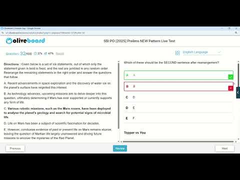 Oliveboard sbi po live mock solution ||2 to 3 july||📚✍️👩‍💻🙇‍♀️😎