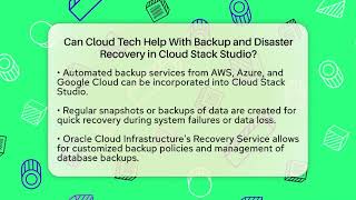 Can Cloud Tech Help With Backup and Disaster Recovery in Cloud Stack Studio?