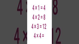 Table of 4| #maths #mathstables #mathstricks #mathshorts #mathstrick #mathskills #shorts #ytshorts