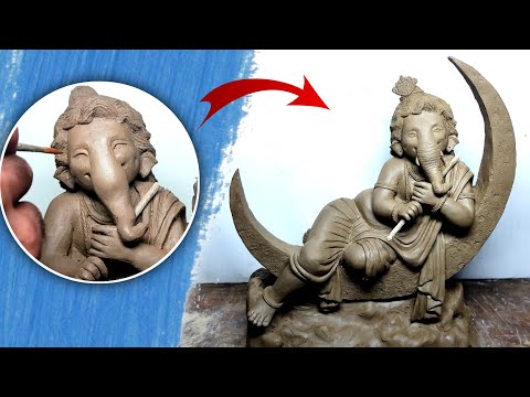 Ecofriendly Ganesh making process / ganesh murti making by using shadu mati / Ganesh murti making