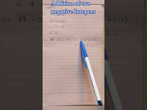 Addition of Two negative Integers #mathematics #ytshorts