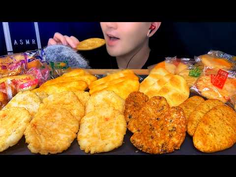 ASMR "Rice crackers" Seaweed salt, shrimp salt, yuzu salt, curry, cheese, corn potage | Mukbang