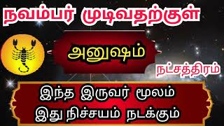 Viruchigam rasi Anusham natchathra palangal Scorpio Anusham star November month results