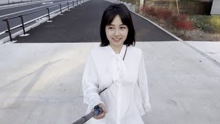 【ノーブラ散歩】白いブラウスでお散歩してみました