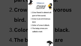5 lines on Crow  #crow #5linesessay #icseboard #icsesolution