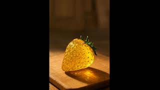 Cutting Glass Fruits Yellow Strawberry 🍓 ASMR #ai#ai art #asm sounds #asmr #ai asmr #satisfyingvideo