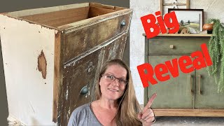 Red Cabinet Redo Vintage Makeover | Annie Sloan Chalk Paint Drama & Textured Finish REVEAL!