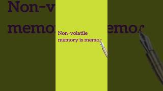 Non volatile memory