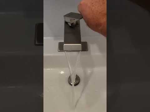 Review on the BWE Waterfall Bathroom faucet Brushed Nickel finish 2 of 2.  What a bargain on Amazon