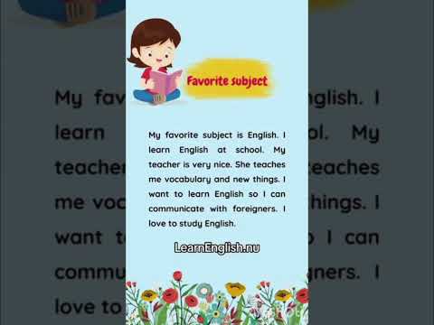 2nd essay about favourite subject for class KG