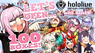 【OPENING 100 BOXES】HoloOCG Card Game Box Opening! with HoloEN Members! #calliolive