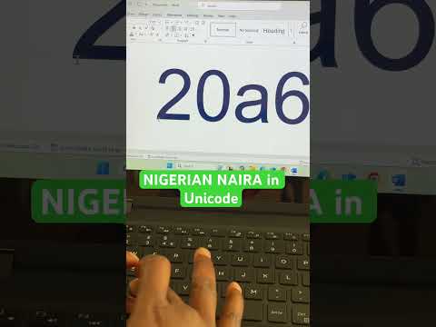 NIGERIAN NAIRA IN #UNICODE. #shortcut #naira